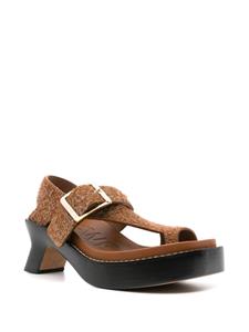 LOEWE 70mm Ease brushed-suede sandals - Bruin