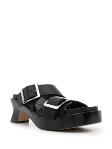 LOEWE 70mm Ease buckle-straps mules - Zwart