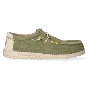HEYDUDE Instappers Heren Wally Coastline Jute Groen Katoen