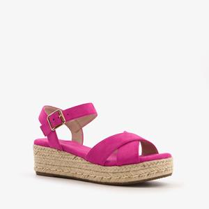 Blue Box espadrilles met sleehak fuchsia roze