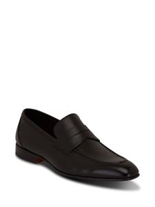 Santoni Leren penny loafers - Zwart