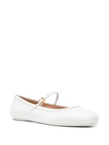Gianvito Rossi round-toe leather ballerina shoes - Wit