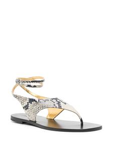 Paris Texas Amalfi snakeskin-effect sandals - Zwart