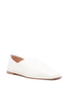 Emporio Armani square-toe leather slippers - Wit