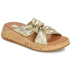 FitFlop Slippers  F-Mode Leather-Twist Flatform Slides (Cork Wrap)