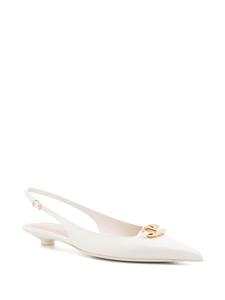 Valentino Garavani V-plaque leather pumps - Wit