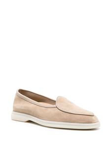 Scarosso Livia almond-toe suede loafers - Beige