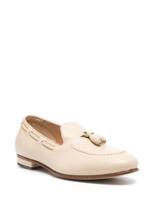 Francesco Russo tassel leather loafers - Beige