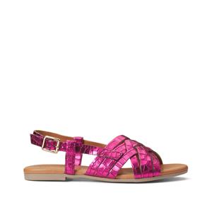 Pieces Platte sandalen in leer Emma