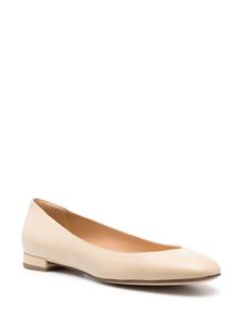 Francesco Russo Leren ballerina's - Beige
