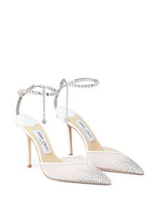 Jimmy Choo Saeda 100mm crystal-embellished pumps - Wit