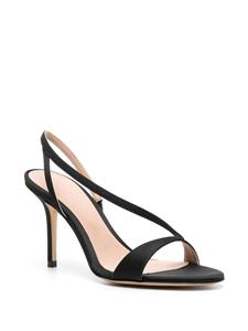 Scarosso Paula 85mm satin sandals - Zwart