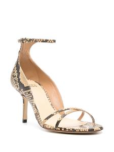 Francesco Russo 75mm snakeskin-effect leather sandals - Beige