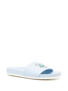 Madison.Maison Athena leather flat slides - Blauw