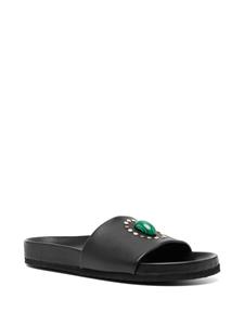 Madison.Maison Athena leather flat slides - Zwart