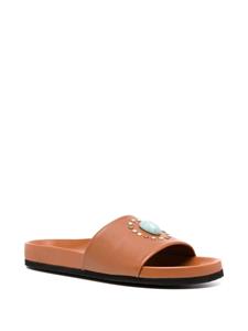 Madison.Maison Athena leather flat slides - Bruin