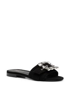 Madison.Maison Fade Jeweled suede slides - Zwart