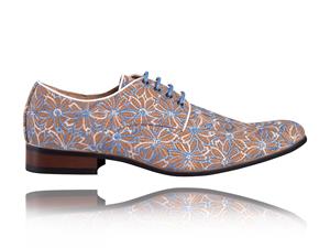 Lureaux Blue Cork Flower  - Handgemaakte Nette Schoenen Voor Heren
