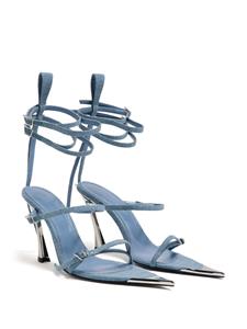 Mugler Fang 95 denim sandalen - Blauw