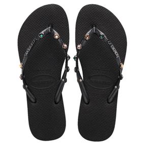 Havaianas Slim luxury swarovski-kristallen | black teenslippers dames