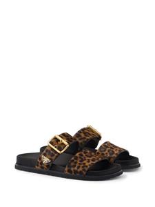 Prada Sandalen met dierenprint - Bruin