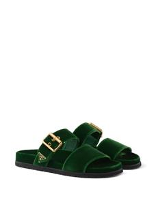 Prada Fluwelen slippers - Groen