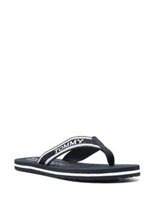 Tommy Hilfiger logo-jacquard flip flops - Blauw