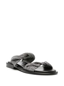 IRO Twist Glitter flat slides - Zilver