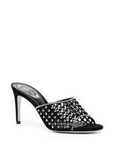 René Caovilla Ginger 90mm leather mules - Zwart