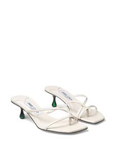 Jimmy Choo Etana leren muiltjes met bandjes 50 mm - Wit