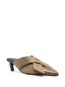 GmbH Zina 60mm croc-embossed mules - Bruin