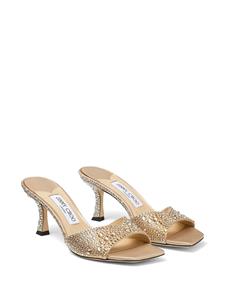 Jimmy Choo Skye 70 mm satijnen muiltjes - Goud