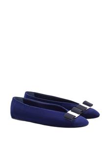 Ferragamo Vara fluwelen ballerina's - Blauw