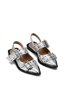 GANNI Metallic ballerina's - Zilver