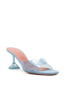 Amina Muaddi Lupita Glass 70mm denim mules - Blauw