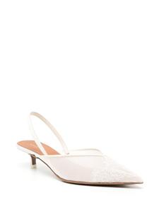 NEOUS 45mm lace-detailing slingback pumps - Wit