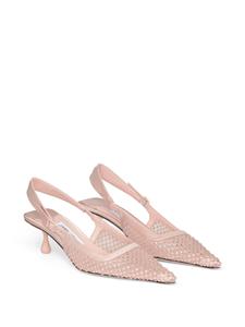 Jimmy Choo 50mm Amel crystal-embellished pumps - Roze