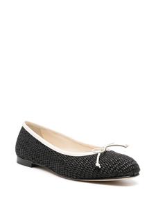 Manolo Blahnik Veralli raffia ballerina shoes - Zwart