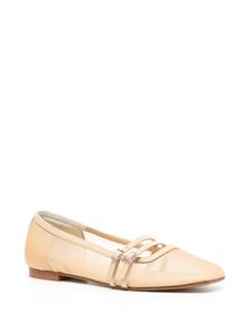 GIABORGHINI Felice mesh ballerina shoes - Beige