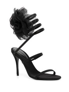 Magda Butrym Spiral organza-flower sandals - Zwart