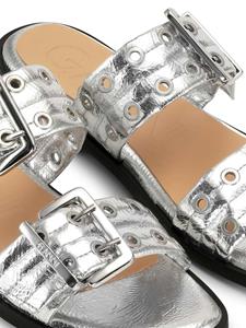 GANNI Slippers met gesp - Zilver