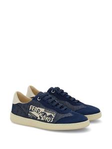 Ferragamo logo-print low-top sneakers - Blauw