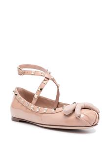 Valentino Garavani Ballerina's verfraaid met Rockstuds - Roze