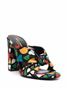 Saint Laurent Muiltjes met hartprint - Zwart