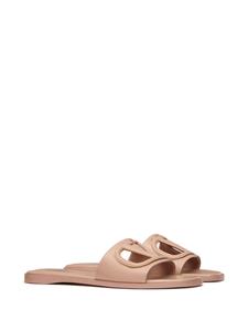 Valentino Garavani VLogo leren slippers - Roze