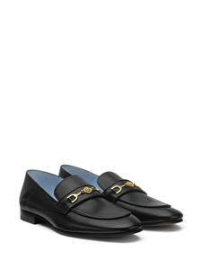 Versace Medusa-chain leather slippers - Zwart