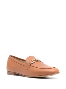Casadei logo-plaque leather loafers - Bruin