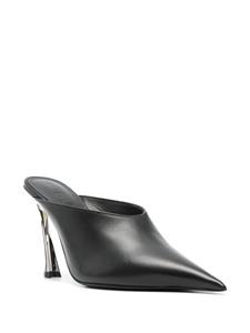 Mugler 95mm leather mules - Zwart