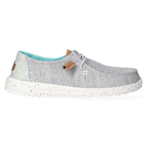 HEYDUDE Instappers Dames Wendy Heathered Slub Tropical GrijsCanvas