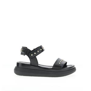 Mjus Sandalen met plateauzool in leer